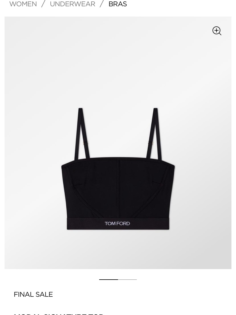 Tom Ford Black Cropped Logo Bandeau Bralette